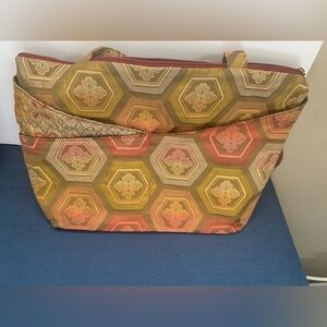 MARUCA Handmade Fabric Purse in Shades of Green and Pink